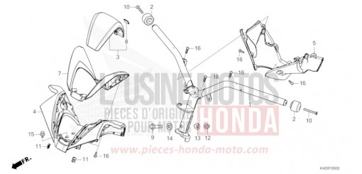MANETTE DE DIRECTION/REVETEMENT DE GUIDON NSS125ADM de 2021